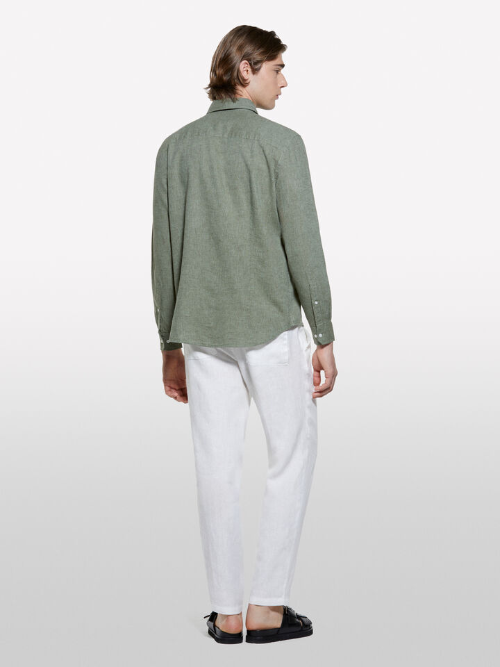 Weiße Jogginghose aus 100% Leinen - joggers hosen für herren - Weiss | Sisley image number 3